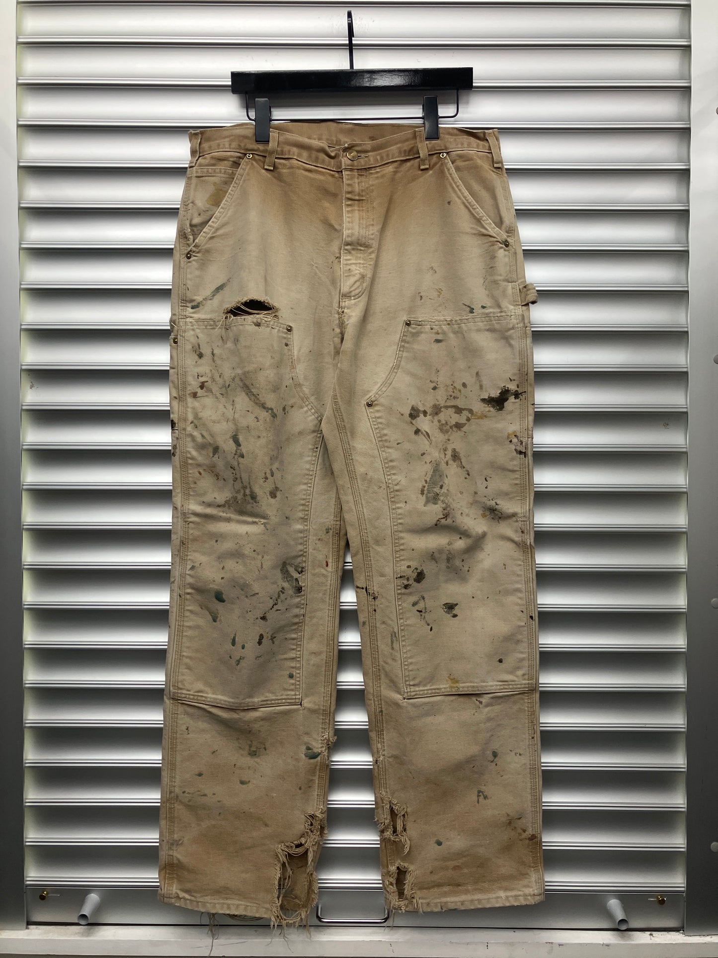 Vintage Distressed Tan Carhartt Double Knees - 36