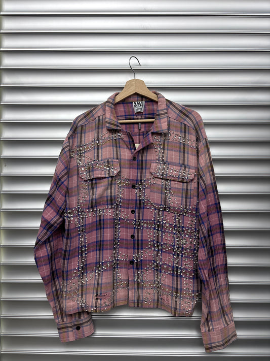 Vale Pink Rhinestone Hoodie - L