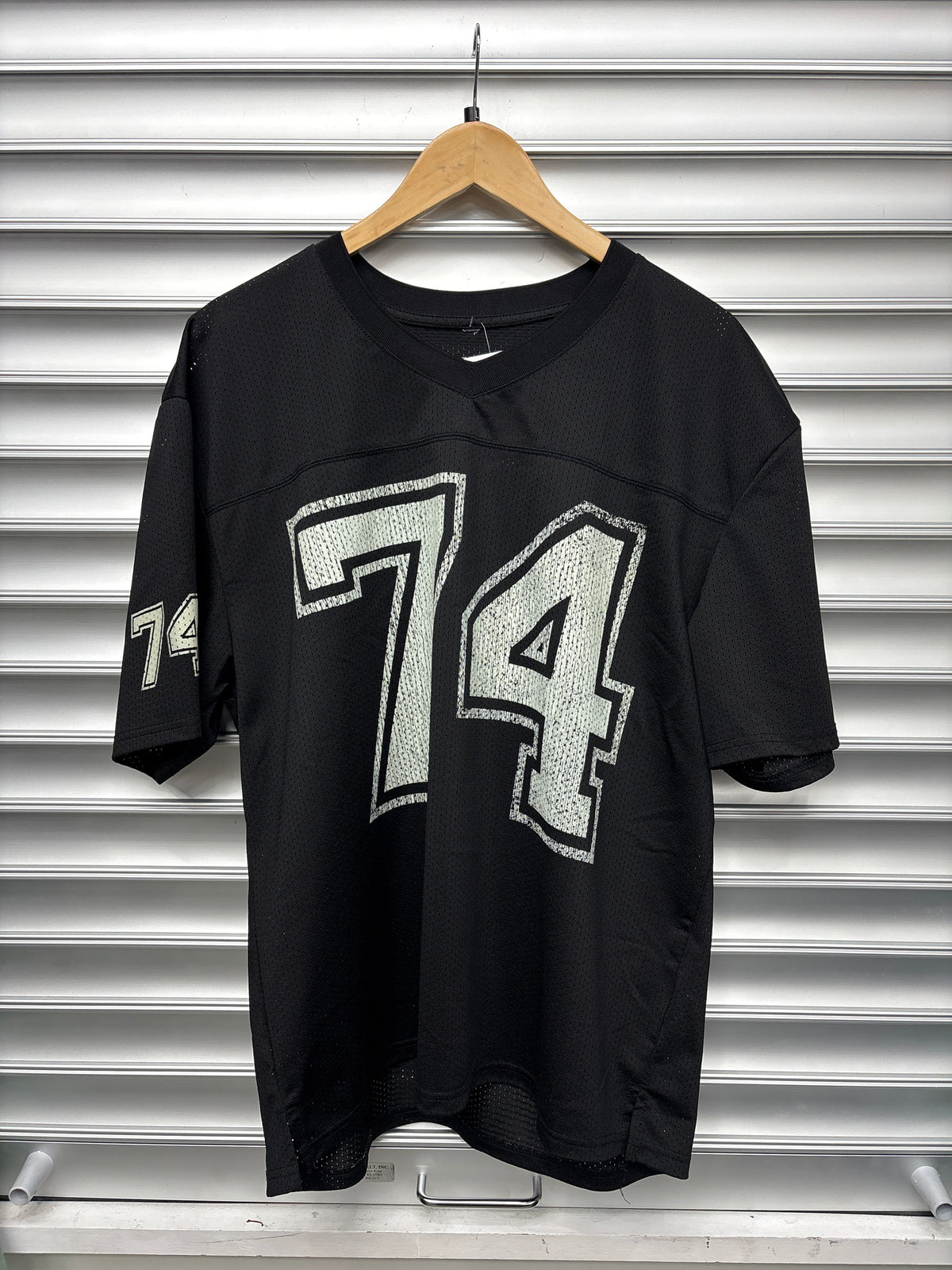 74 Black Mesh Jersey - L**