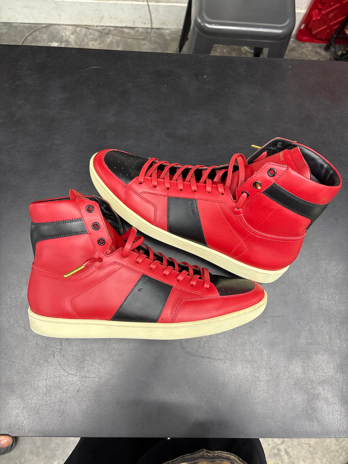 Saint Laurent Red High Top Sneaker (U) - 44.5 (NB)**