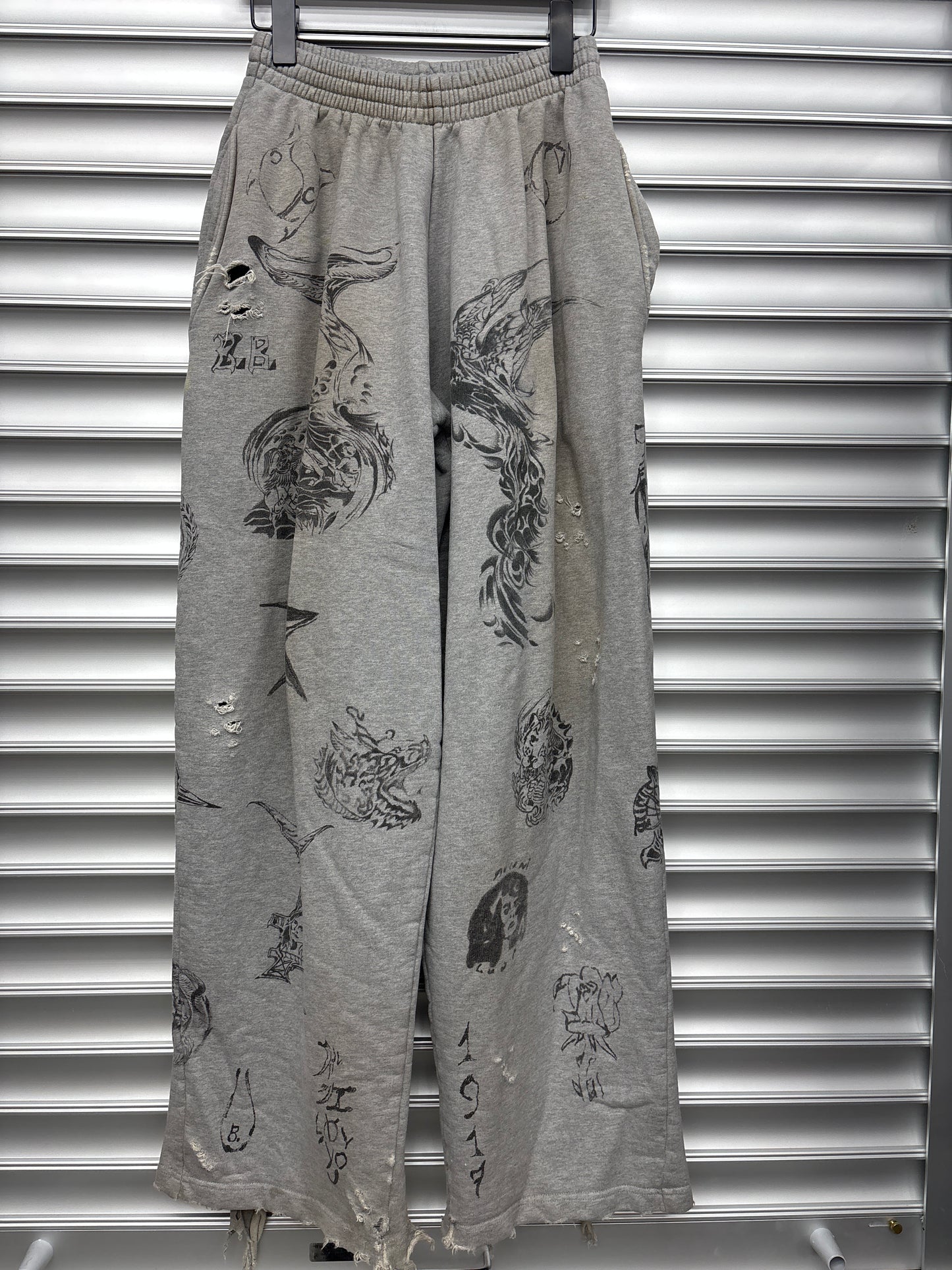 Balenciaga Grey Tattoo Sweatpants - XXS