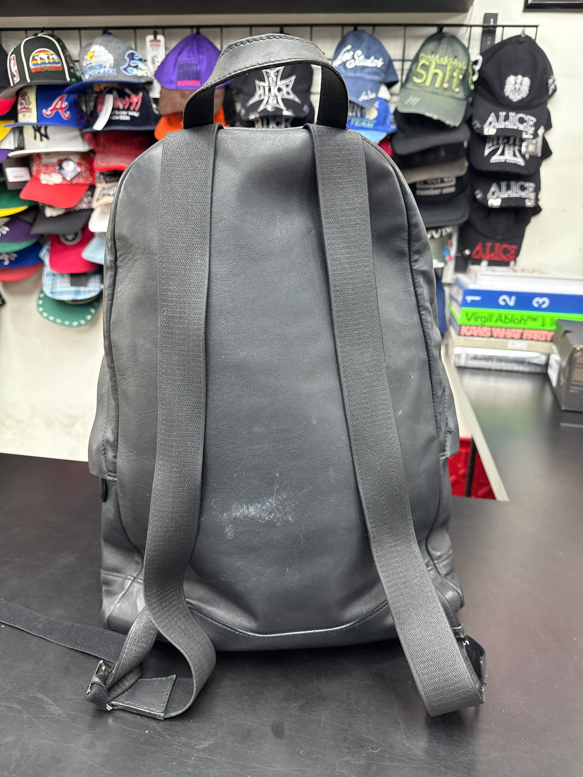 Balenciaga Black Leather Bookbag**