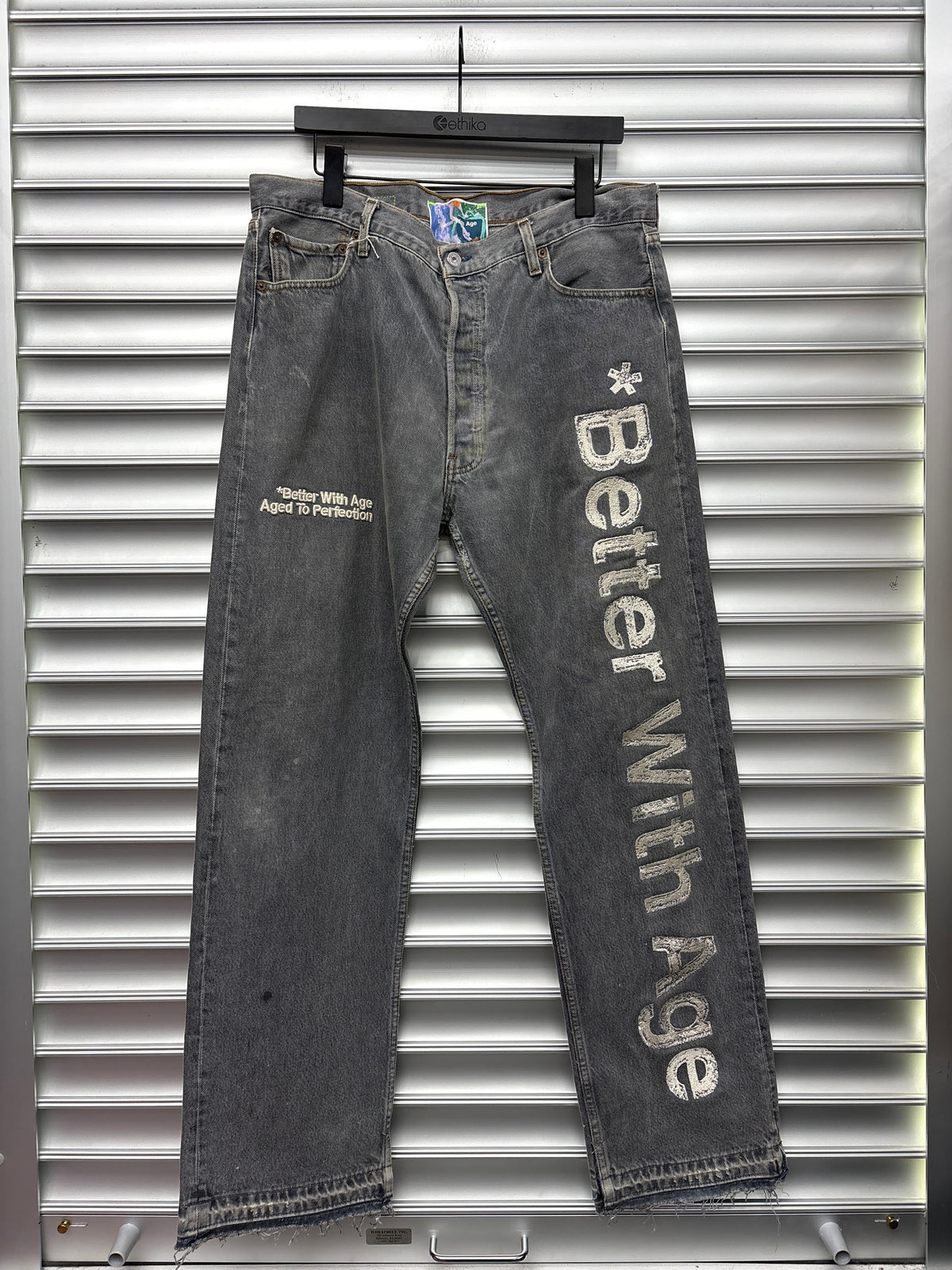Better With Age Grey Script Denim - 36**