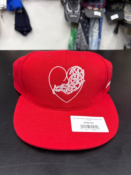 Chrome Hearts Red Hearts Wool Hat - 7 1/2