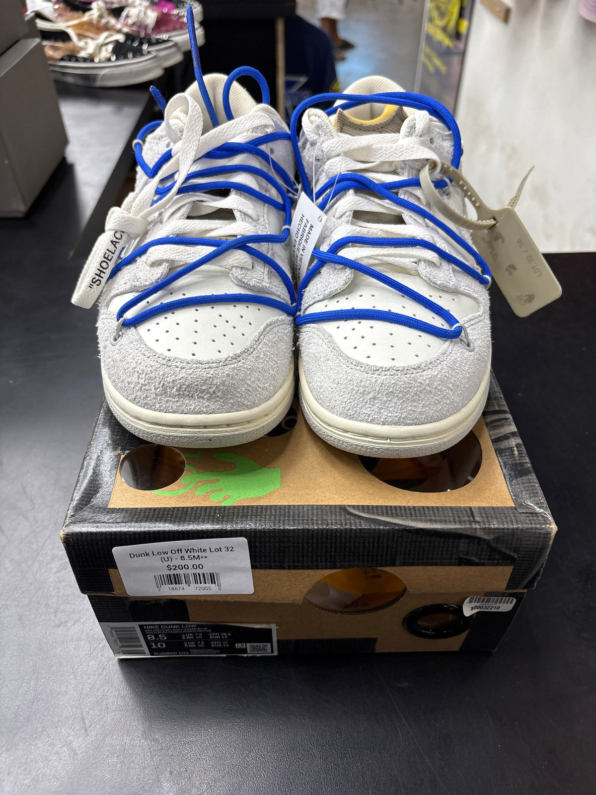 Dunk Low Off White Lot 32 (U) - 8.5M**