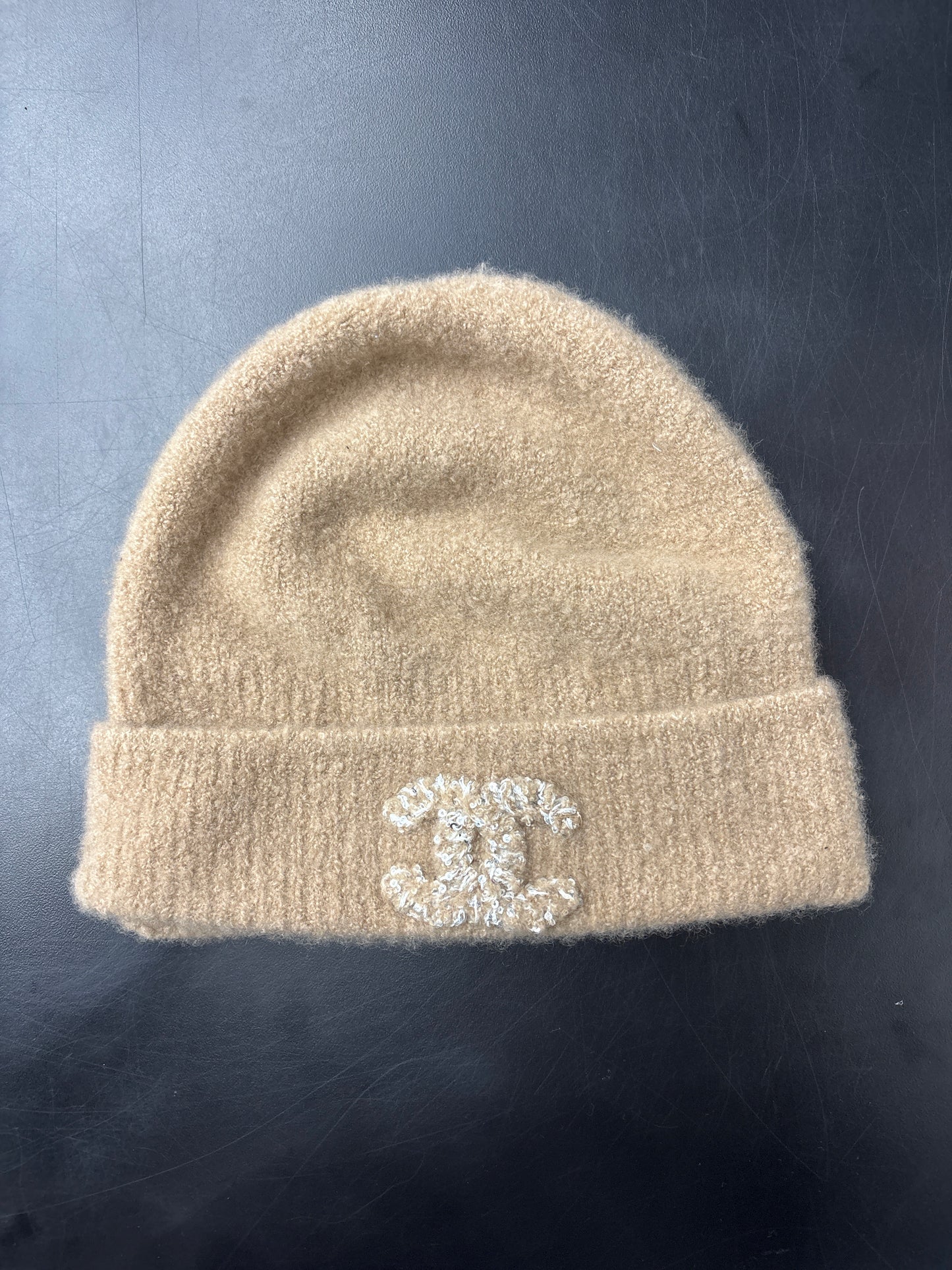 Tan Chanel Cashmere Beanie