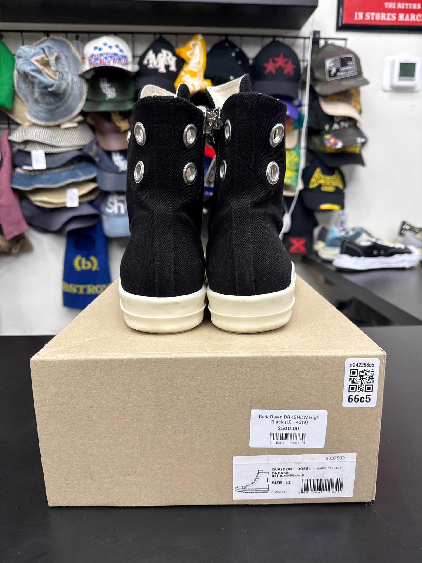 Rick Owen DRKSHDW High Black (U) - 42(9)