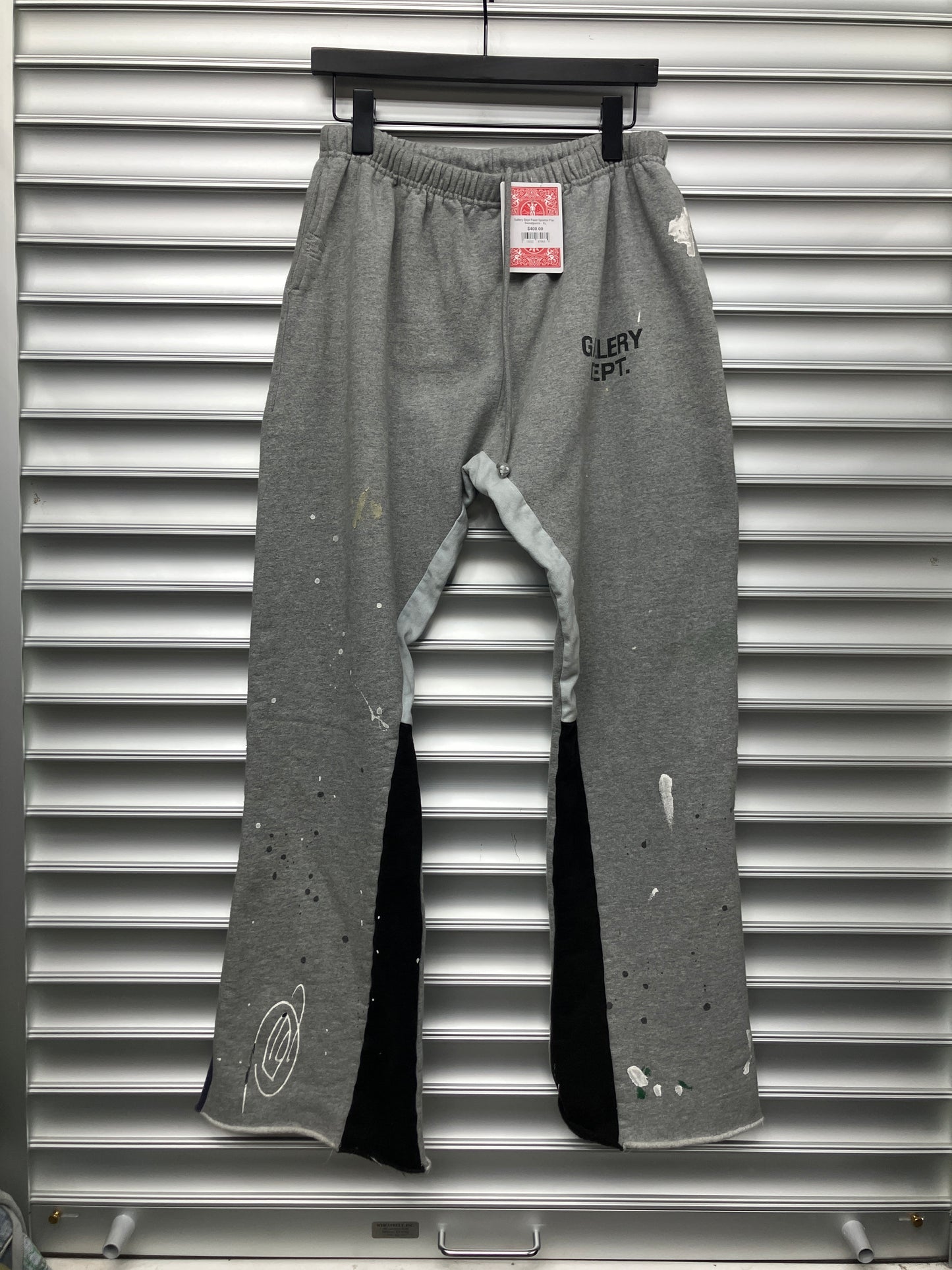 Gallery Dept Grey Paint Splatter Flare Sweatpants - XL