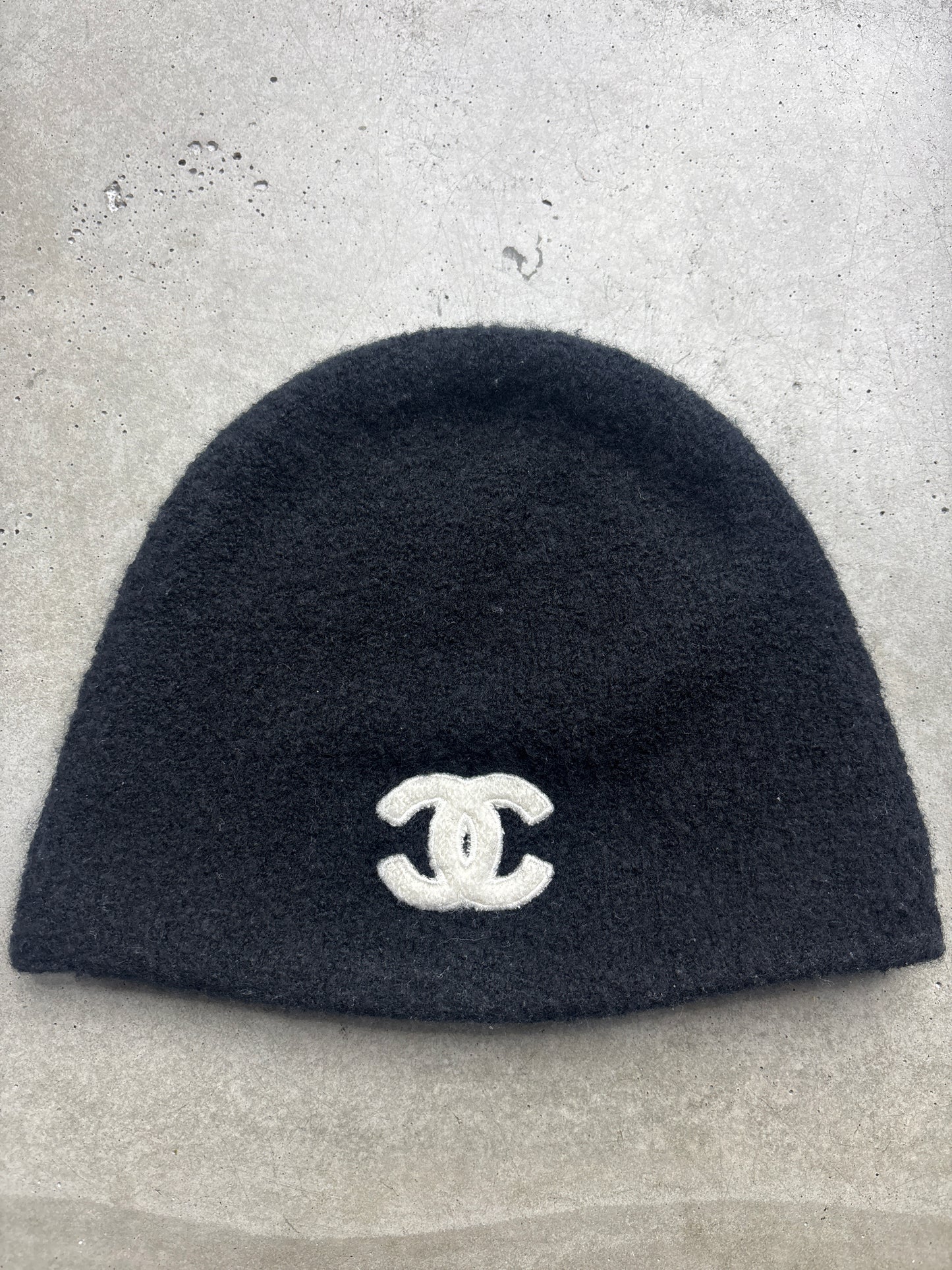 Chanel Black Cashmere Slip On Beanie