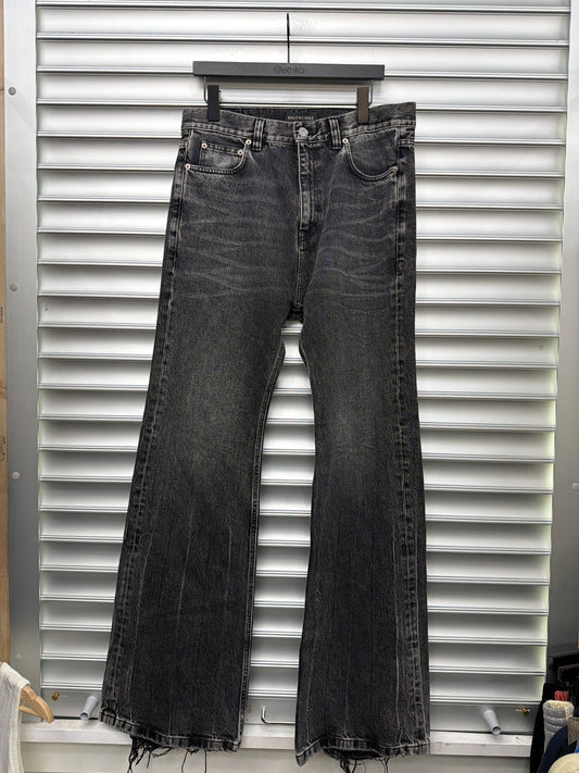 Balenciaga Charcoal Flare Denim - 32**