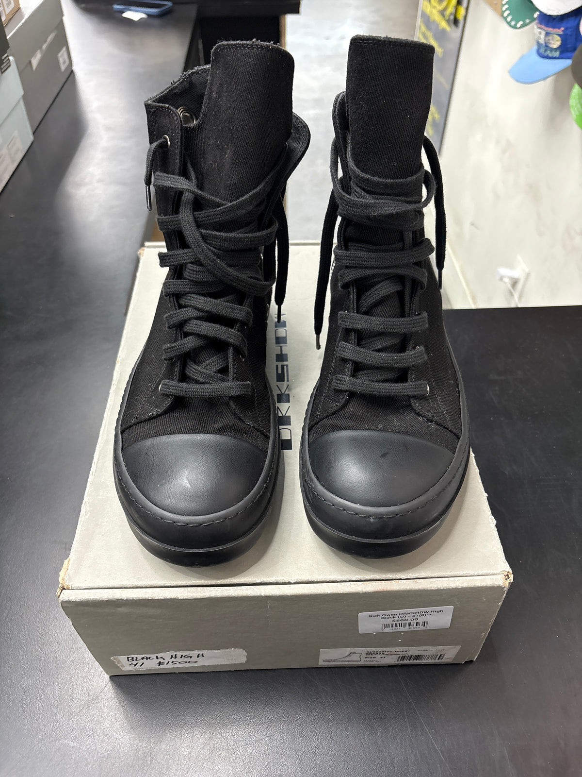 Rick Owen DRKSHDW High Black (U) - 41(8)**
