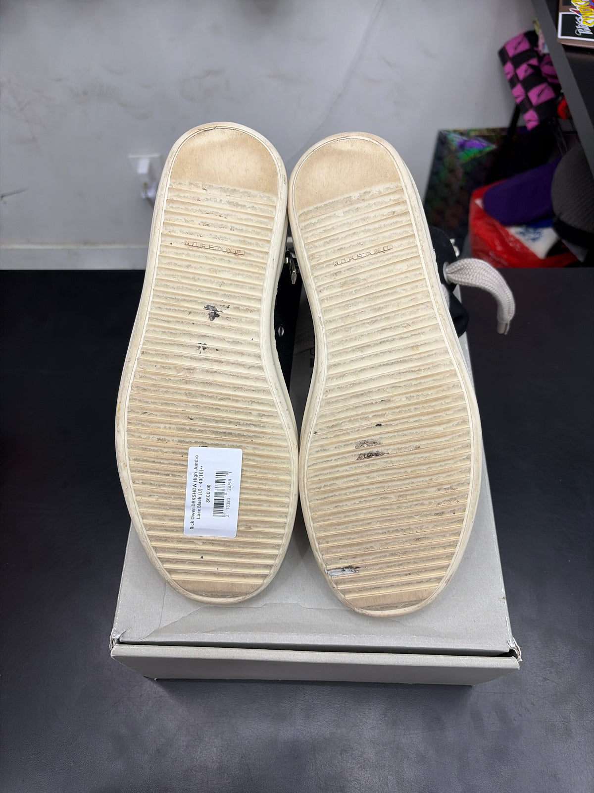 Rick Owen DRKSHDW High Jumbo Lace Black (U) - 43(10)**
