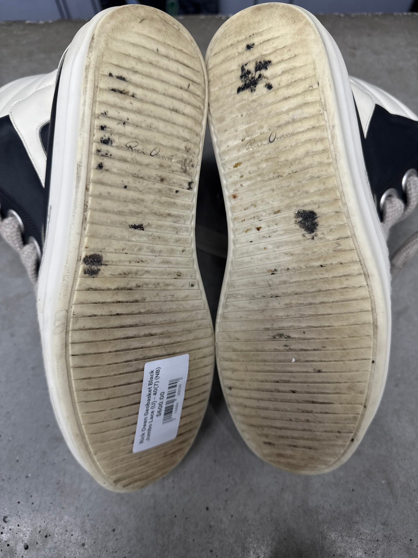 Rick Owen Geobasket Black Jumbo Lace (U) - 40(7) (NB)