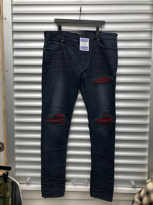 Amiri MX1 Maroon Patch Denim - 40