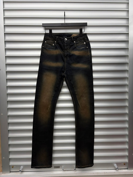 Rick Owens Detroit Cut Mud Wash Denim - 28