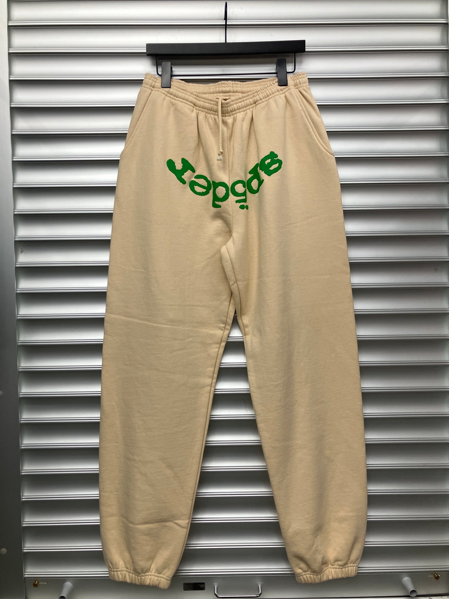 Spider Cream Green Sweatpants - L