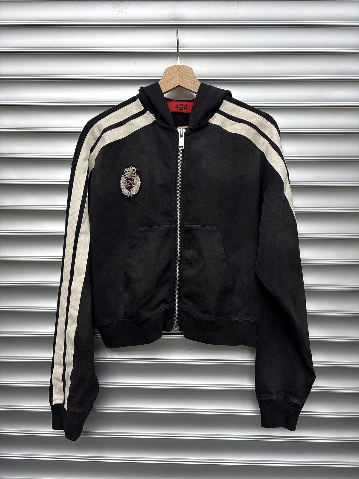424 Black Crest Hoodie - XS**