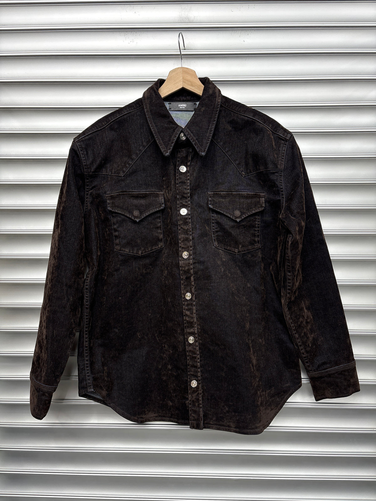 Amiri Oil Suede Denim Jacket - M**