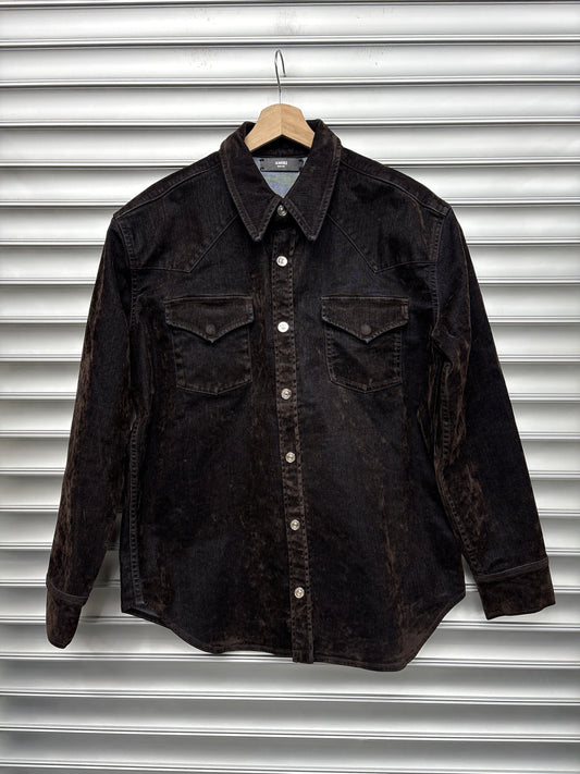 Amiri Oil Suede Denim Jacket - M**