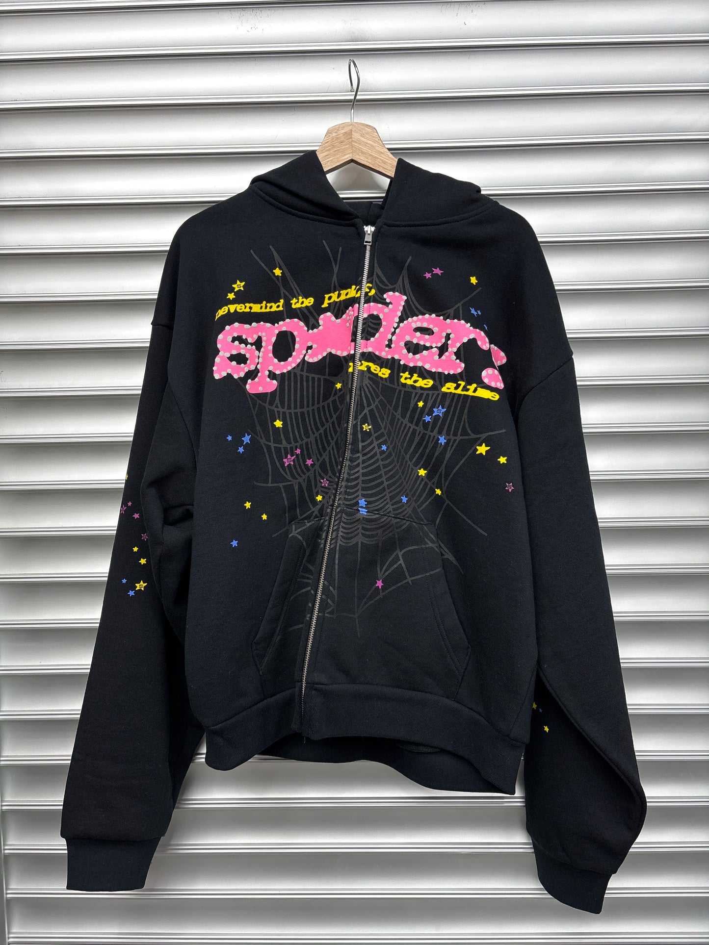 Spider Pink Zip Up Hoodie - XL