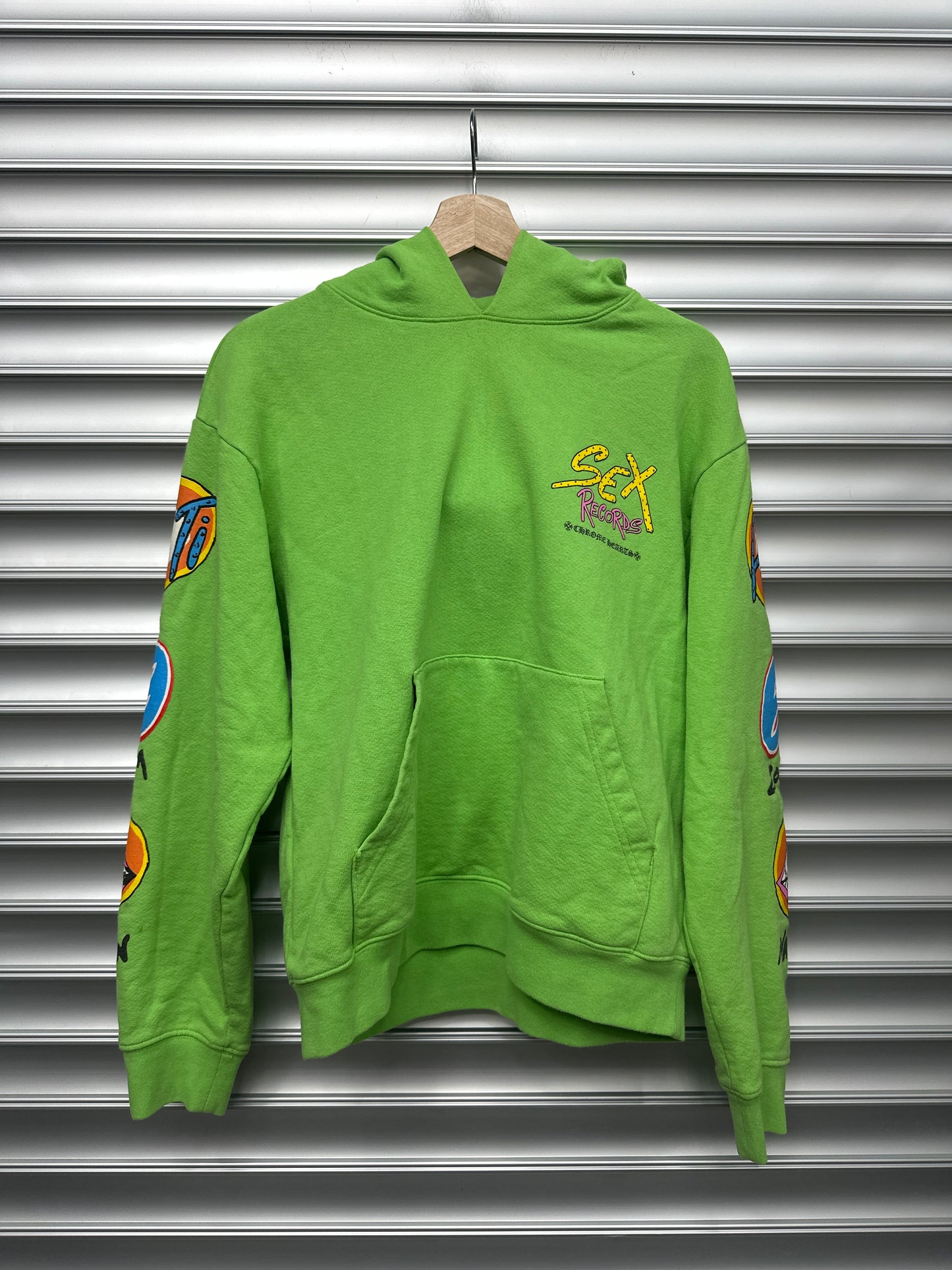 Sex Records Matty Boy Chrome Lime Hoodie - S