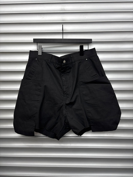 Rick Owens Black Stefan Cargo Shorts - 34**