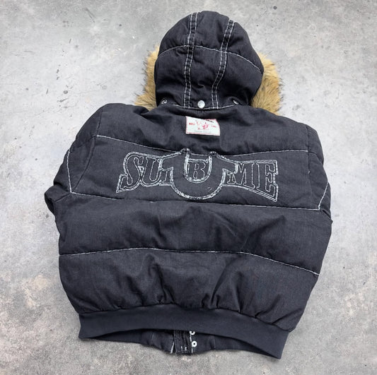 Supreme Black True Religion Puffer Jacket - L