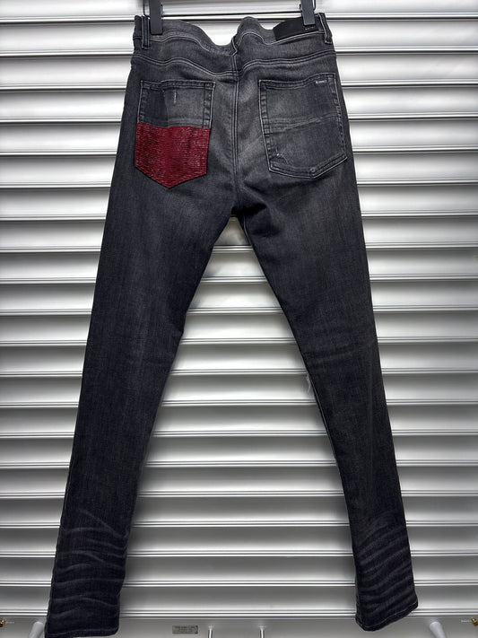 Amiri MX1 Red Velvet Patch - 32