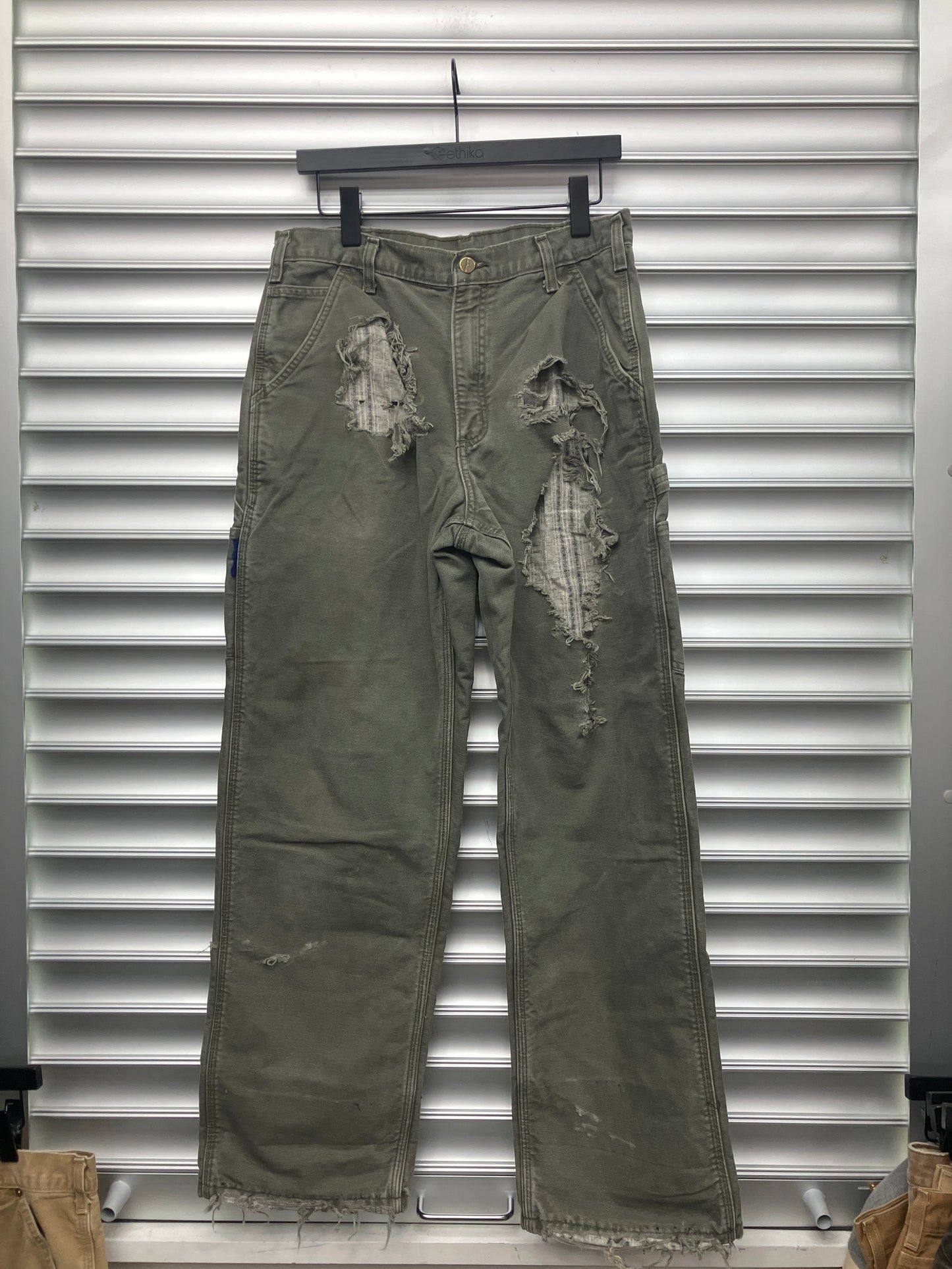 Vintage Green Carhartt Lined Pants - 33 X 32