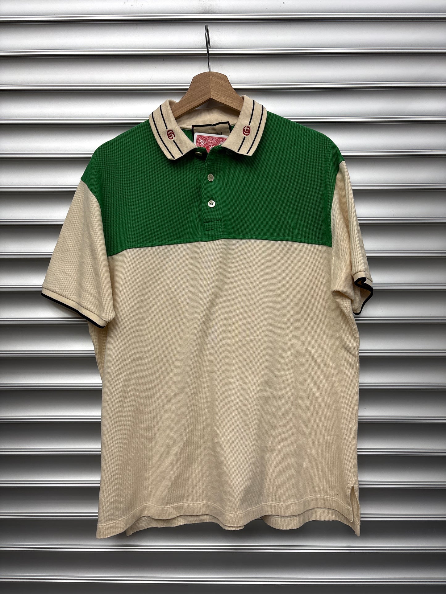 Gucci Green Color Block Polo - L