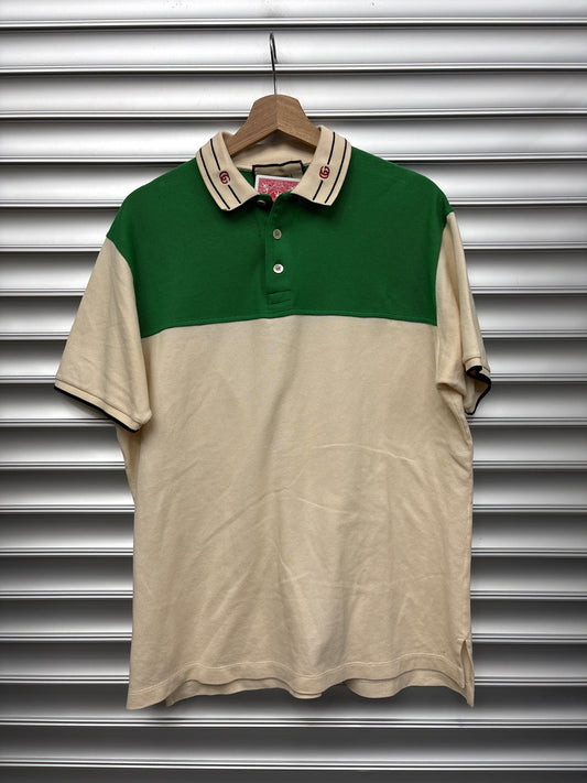 Gucci Green Color Block Polo - L