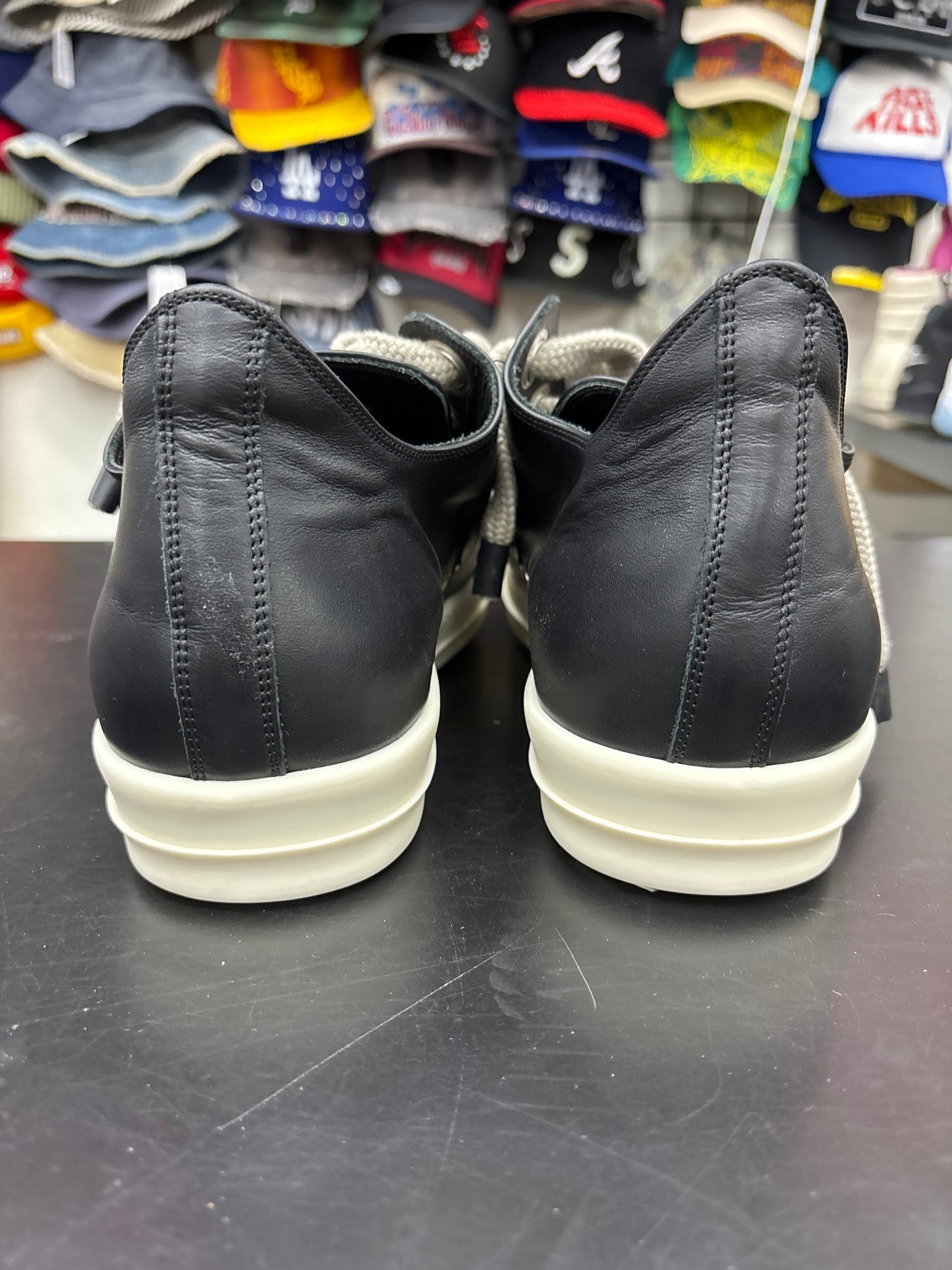 Rick Owen Jumbo Lace Black Leather (U) - 46(13) (NB)