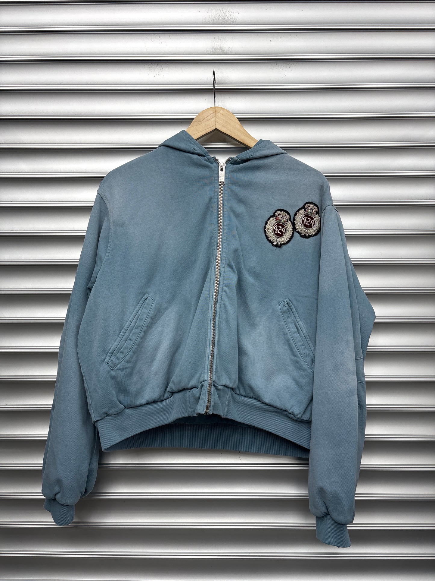424 Sky Blue Crest Hoodie - S**