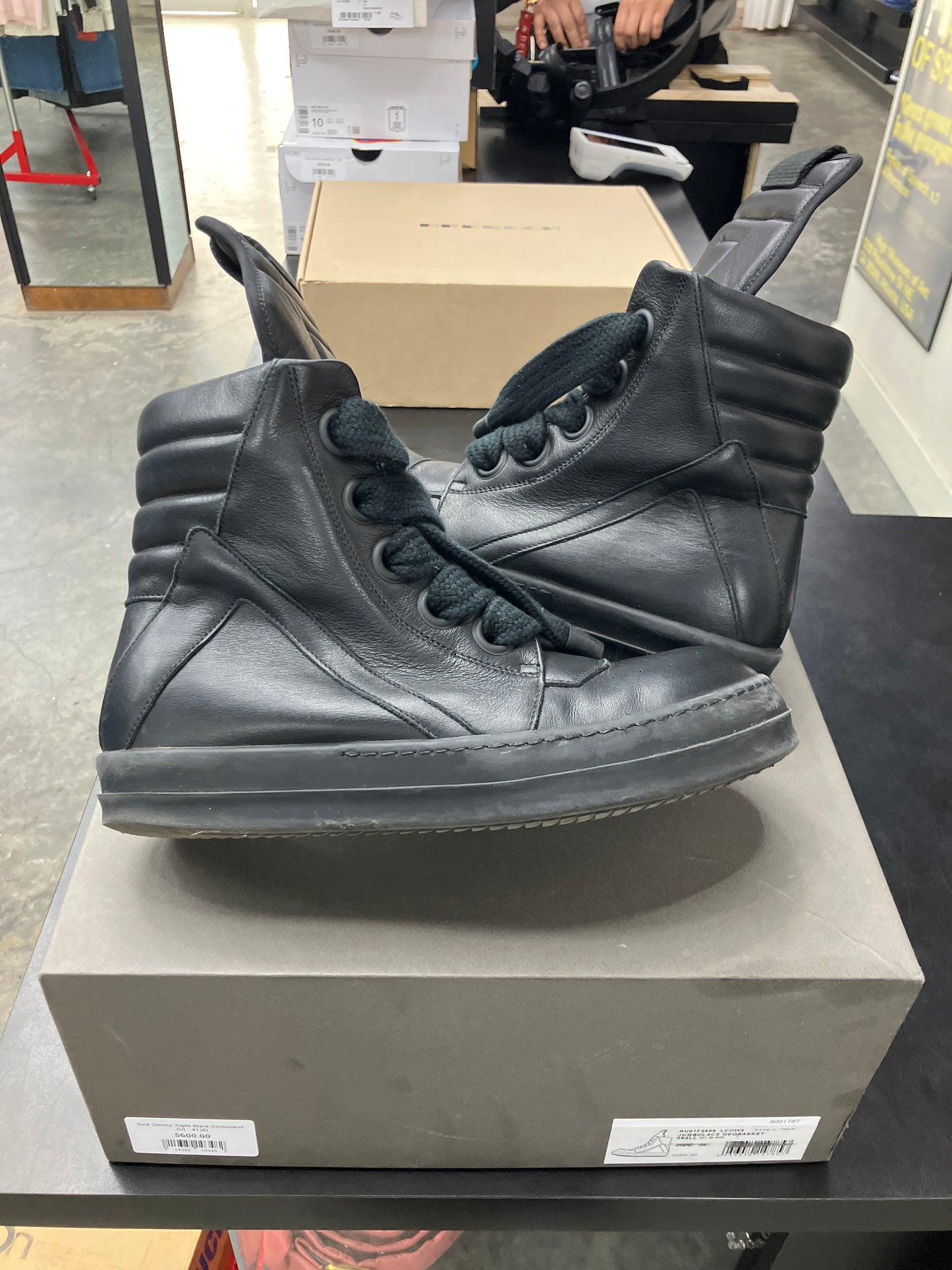Rick Owens Triple Black Geobasket (U) - 41(8)
