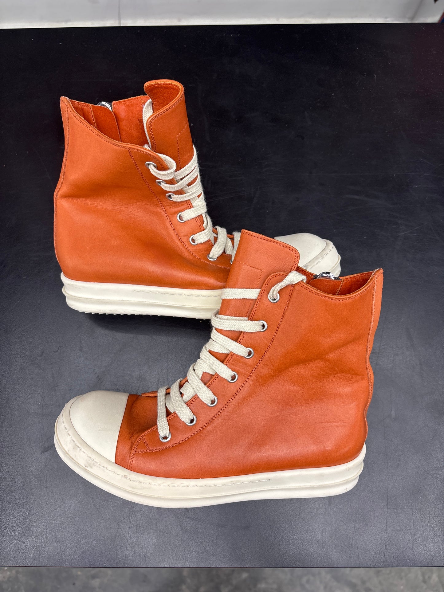 Rick Owen High Top Orange Leather (U) - 37 (NB)