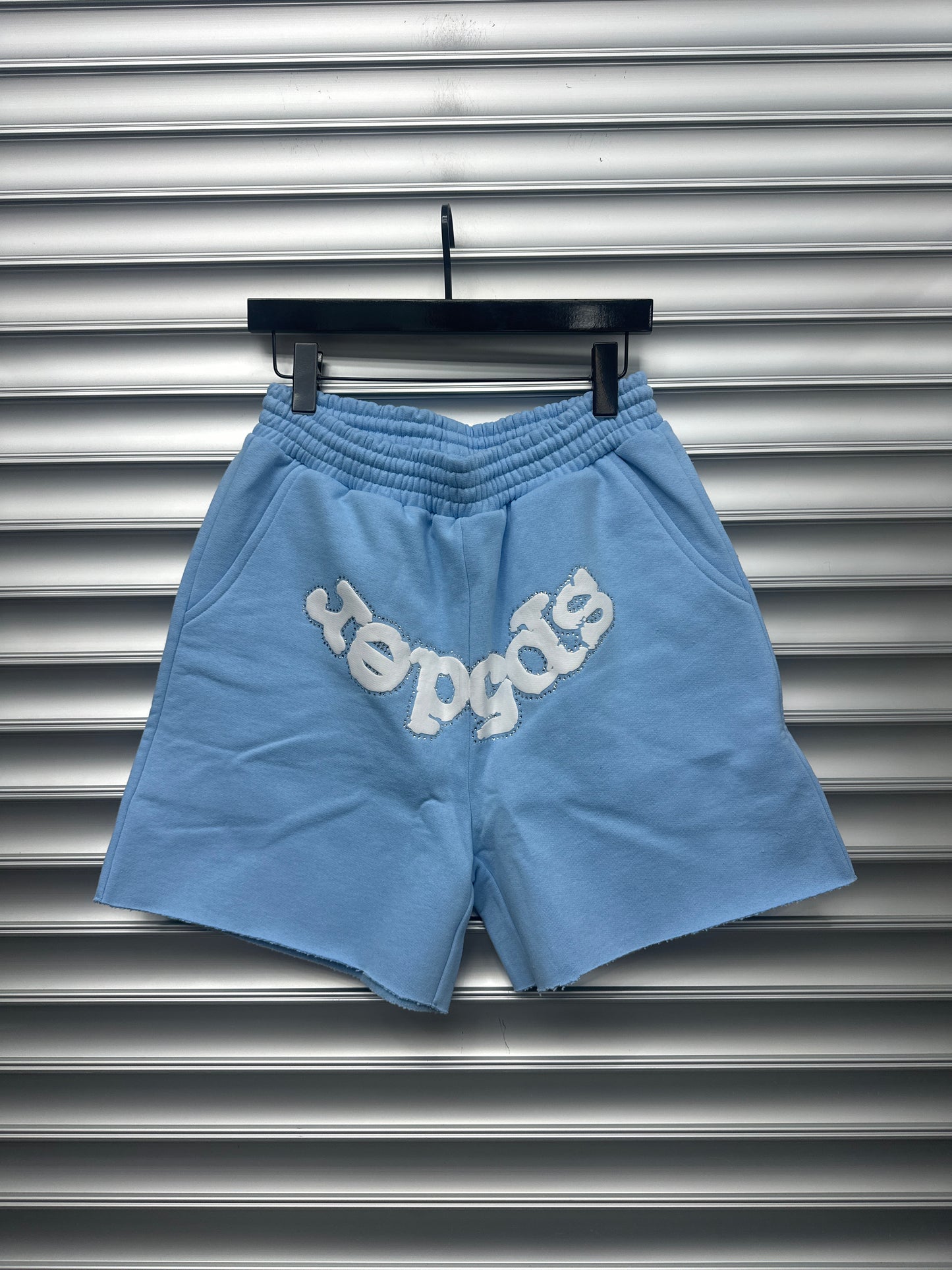 Spider Blue Rhinestone Shorts - S
