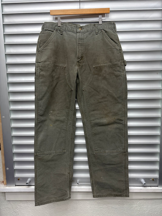 Vintage Sage Green Carhartt Double Knees - 36