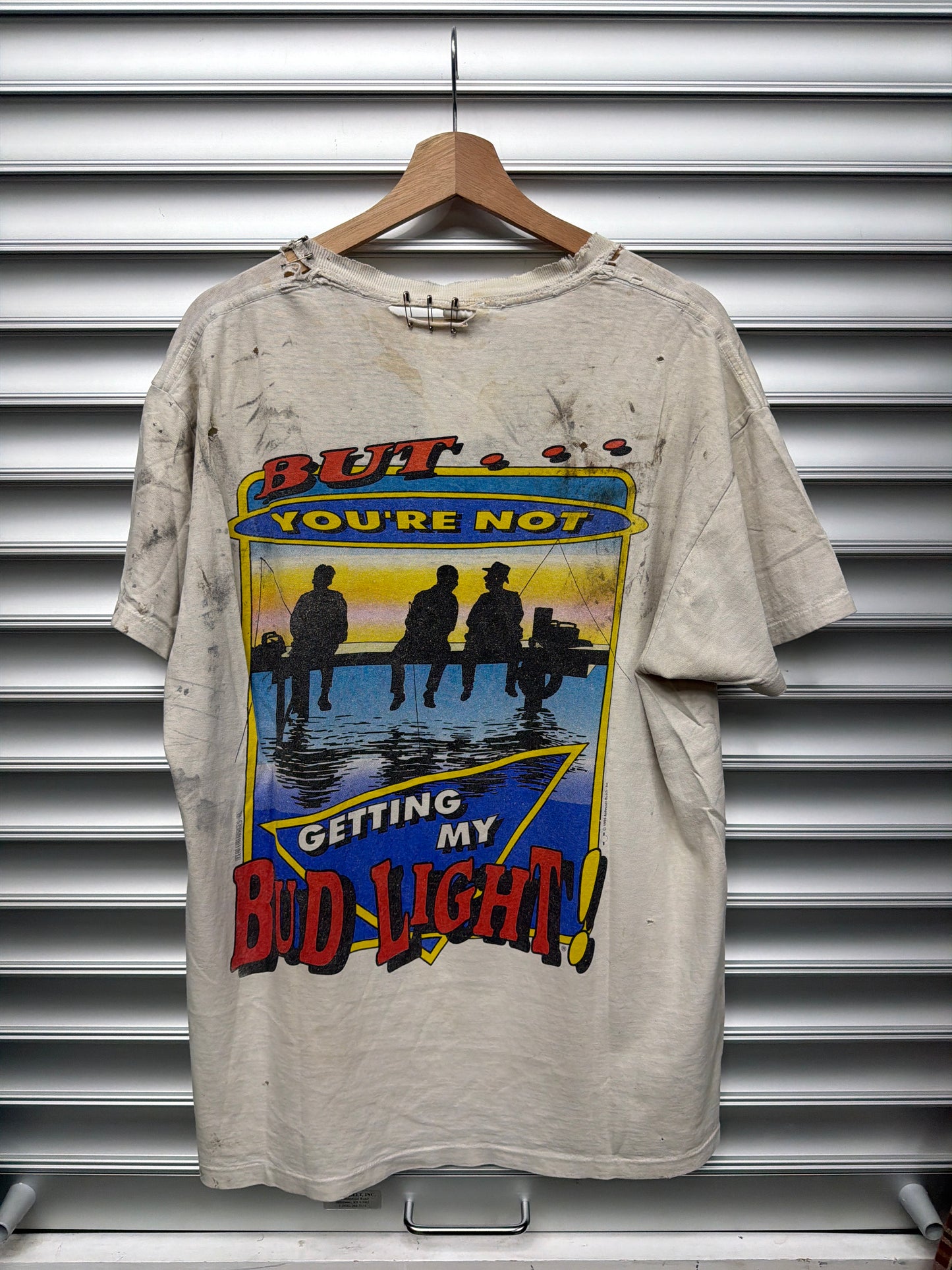 Vintage Thrashed Bud Light Tee - XL