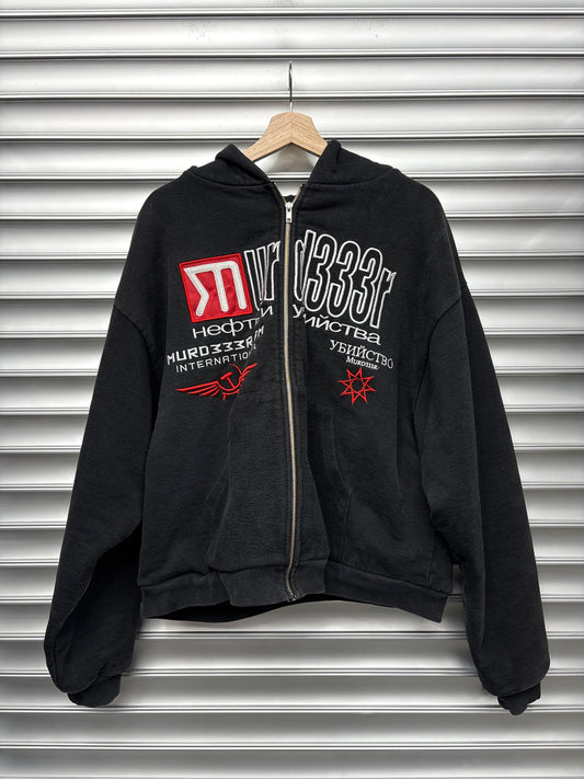 Murder FM Greedy Unit Multi Tag Zip Up Hoodie - L **