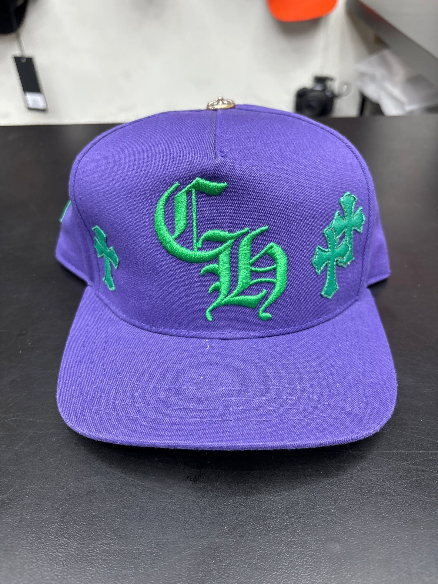 Chrome Heart Purple/Green Cross Patch Hat