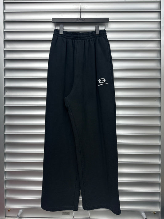 Balenciaga O Logo Baggy Navy Sweats - S**