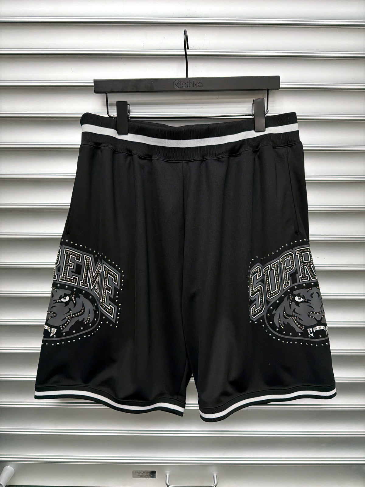 Supreme Lion Rhinestone Shorts - M**