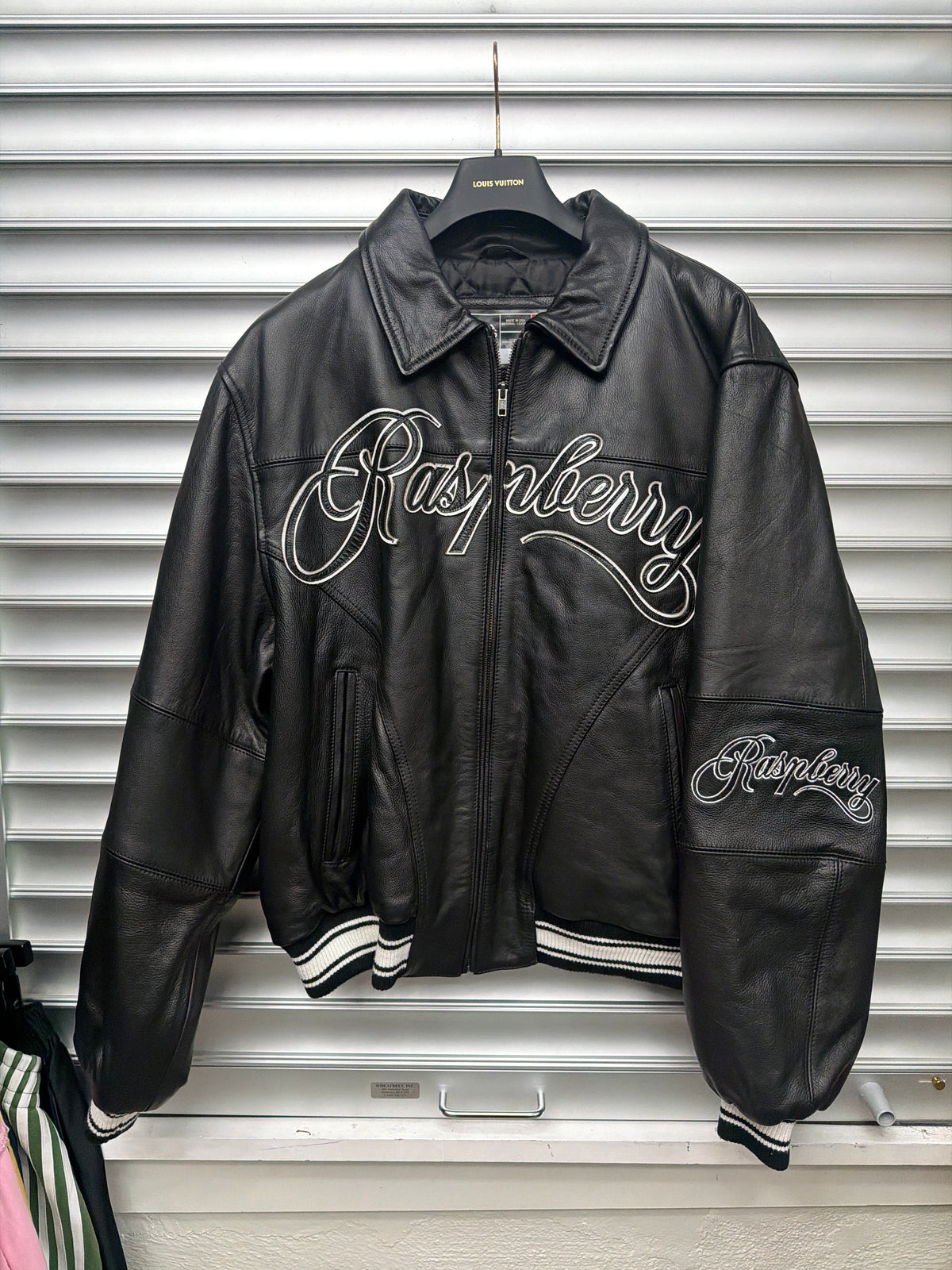 Raspberry Leather Jacket - L**