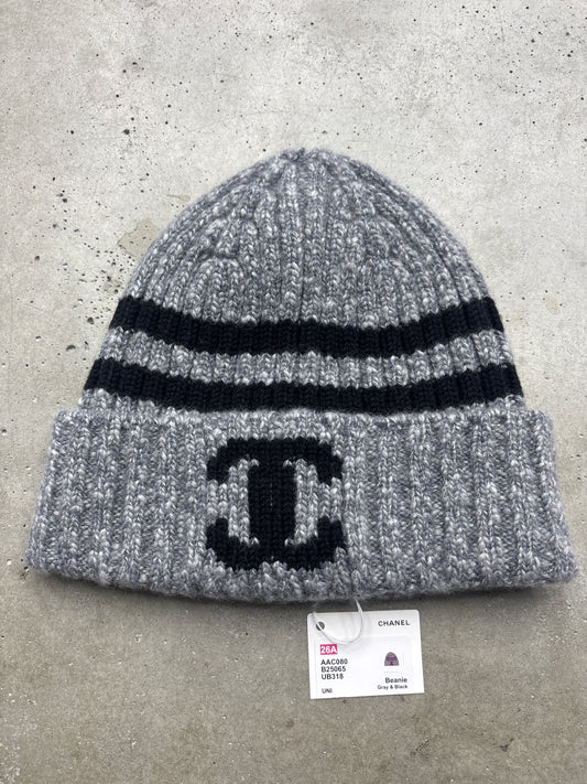 Chanel Grey Knit Beanie