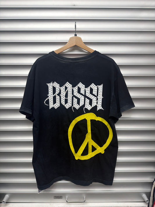 Bossi Skull Peace Rhinestone Tee - M