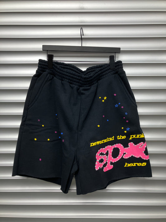 Spider Black Pink Sweatshorts - XL