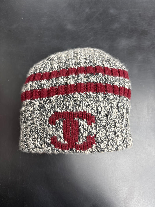 Chanel Burgundy Knit Beanie**