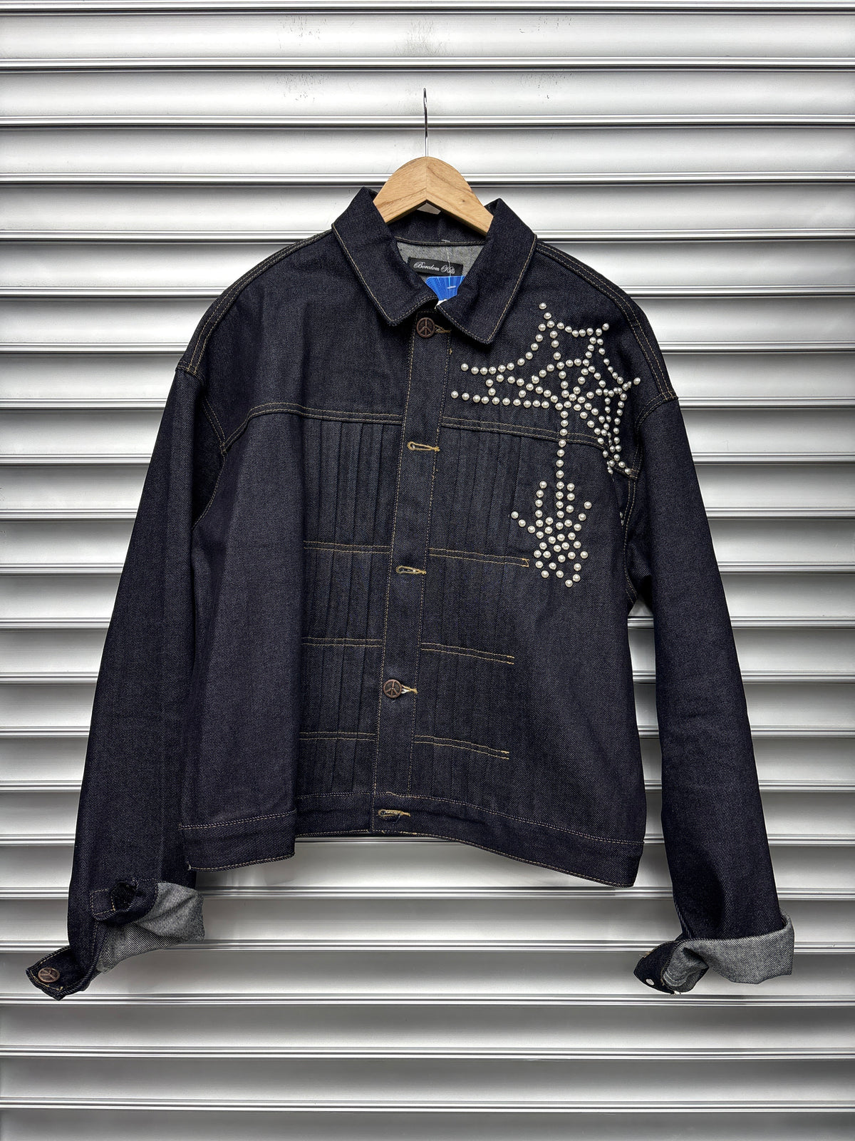 Boredom Kills Studded Denim Jacket - L**