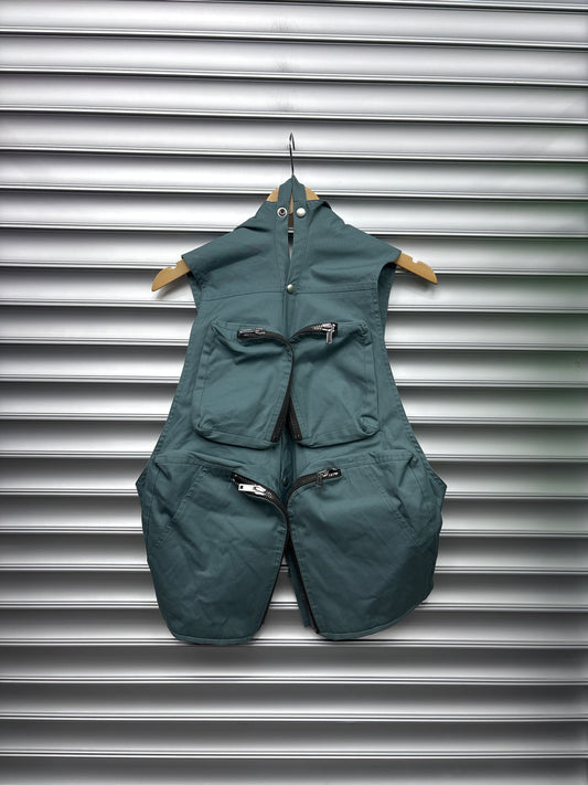 Rick Owens Teal Cargo Vest - 56