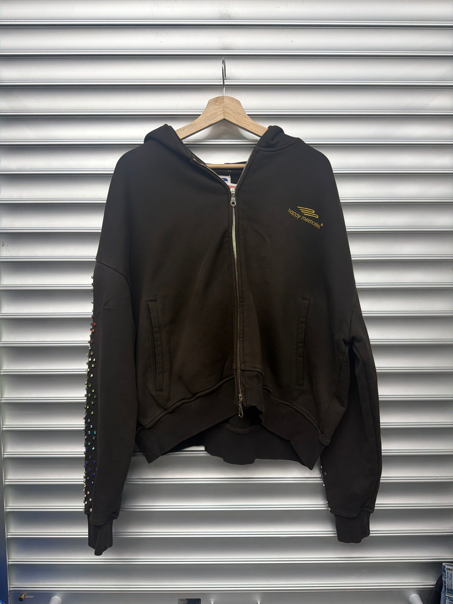 HMDD Brown Jewel Zip Up - XS
